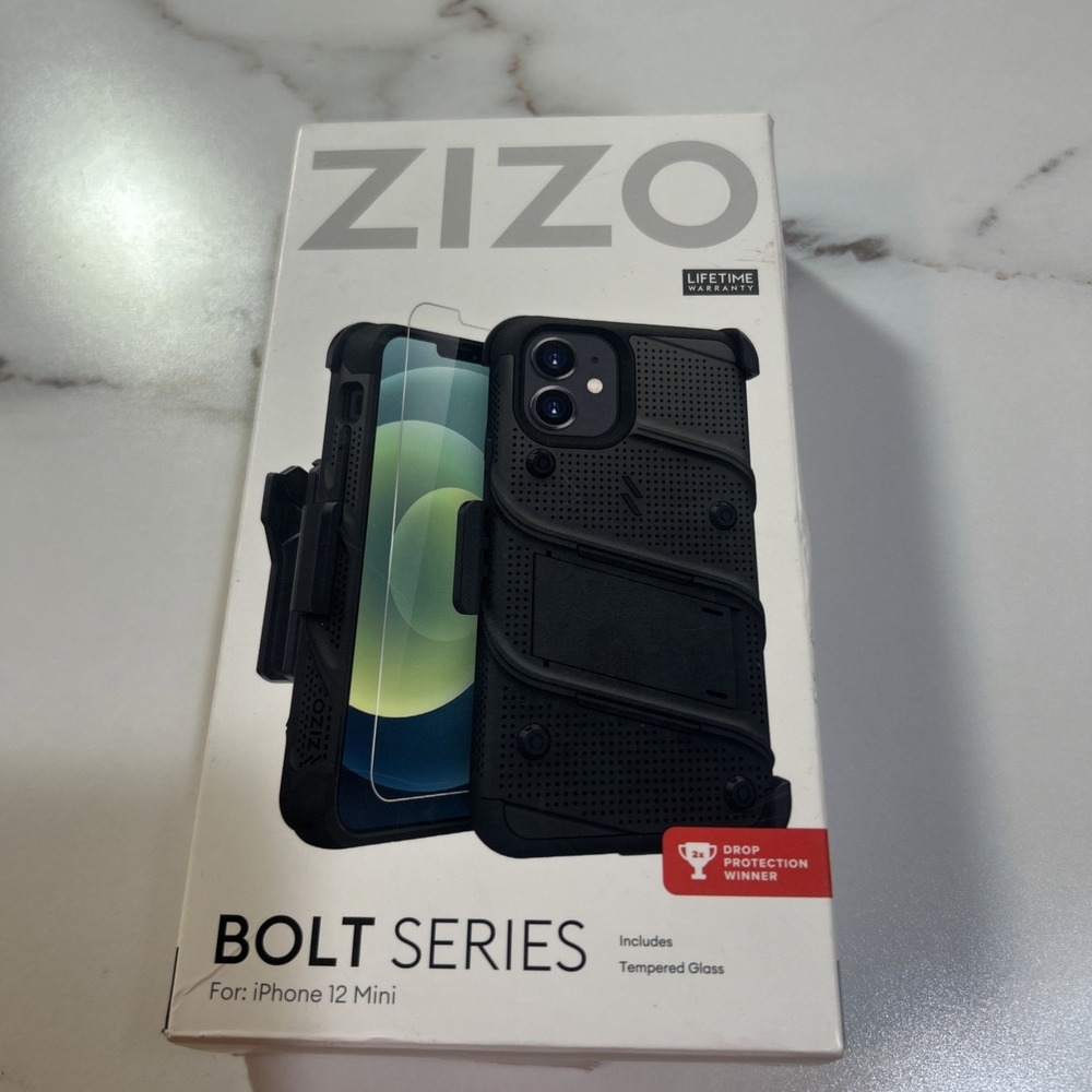 ZIZO BOLT SERIES CASE WITH TEMPERED GLASS For IPHONE 12 PRO‎ MAX- BLACK